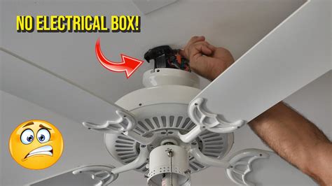 ceiling fan no electrical box|surface mounted ceiling fan box.